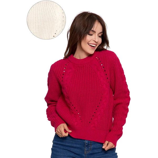 MORAJ SWETER DAMSKI Z WARKOCZOWYM SPLOTEM BDS4800-001