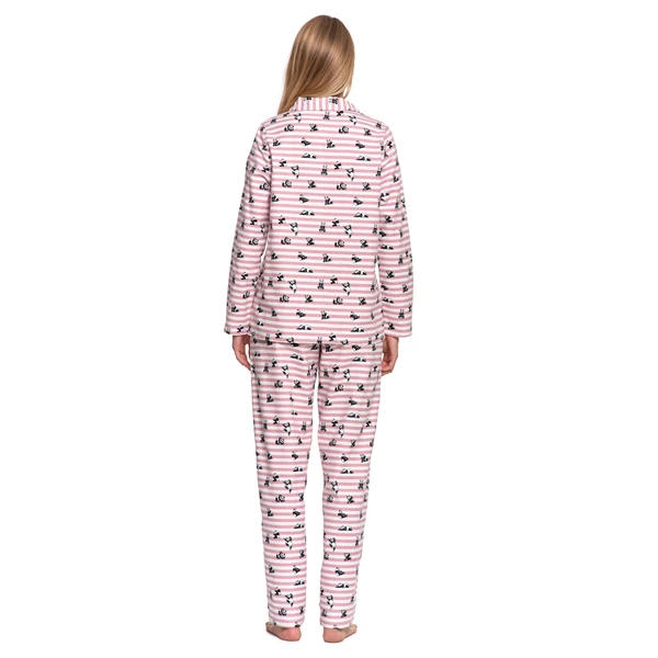 MORAJ PIŻAMA DAMSKA FLANELOWA W PASKI Z MOTYWEM PAND PDD6300-002 AW/25