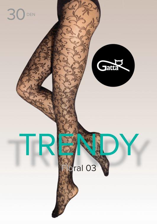 GATTA FLORAL 03, 04 - RAJSTOPY DAMSKIE WZORZYSTE 50 DEN - 000.75Y - TRENDY 24/25