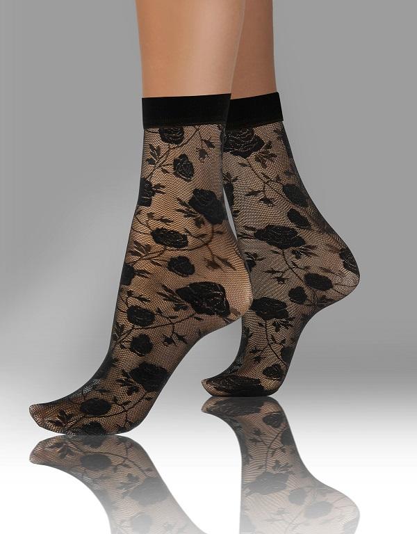 SESTO-SENSO SKARPETKI SK SOCKS PRZEZROCZYSTE Z WZORKIEM