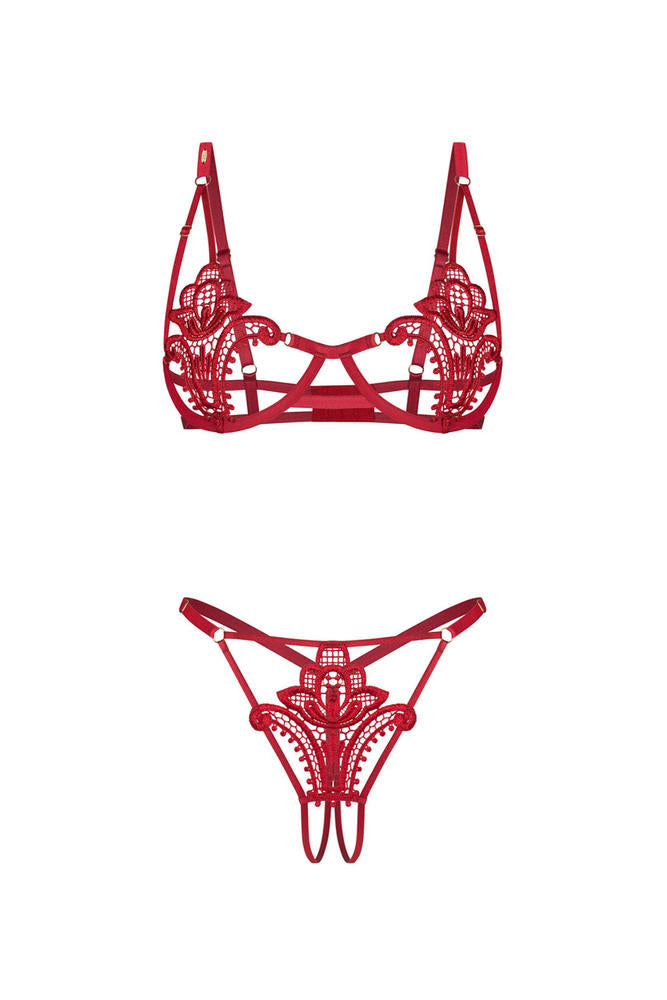 OBSESSIVE LUISE SUBLIM RED KOMPLET 2-CZ OTWARTY