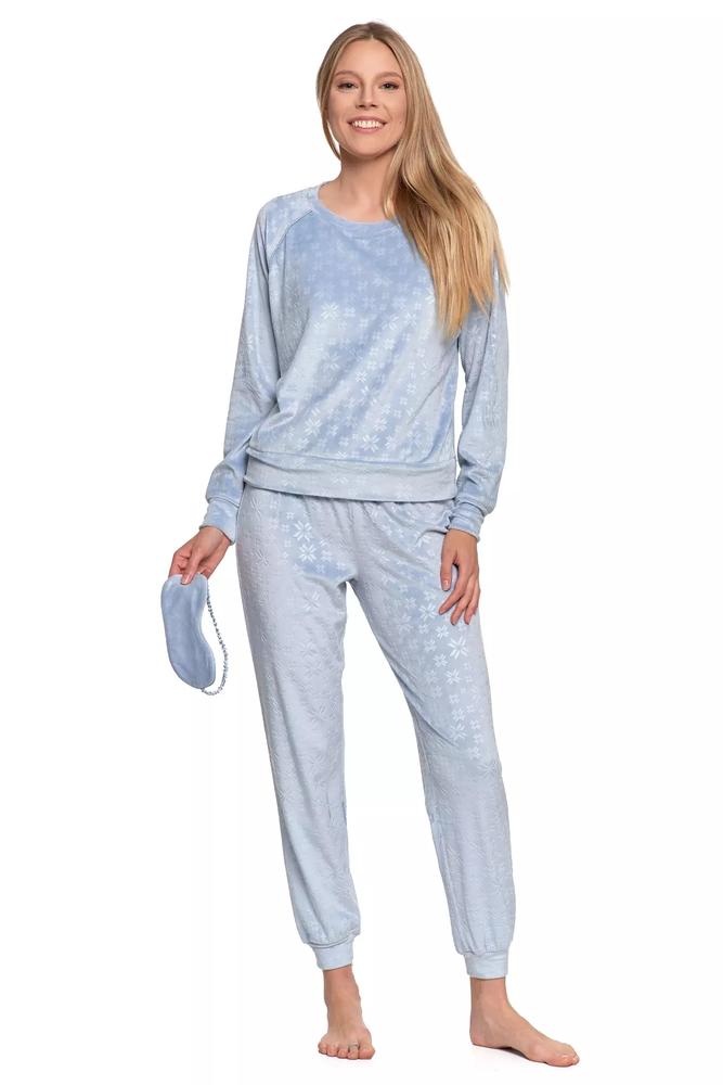 MORAJ PIŻAMA DAMSKA WELUROWA Z DŁUGIM RĘKAWEM I OPASKĄ NA OCZY PDD4800-010