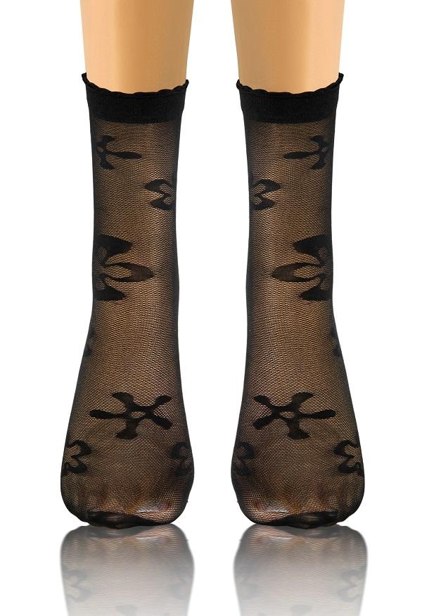 SESTO-SENSO SKARPETKI SK SOCKS PRZEZROCZYSTE Z WZORKIEM