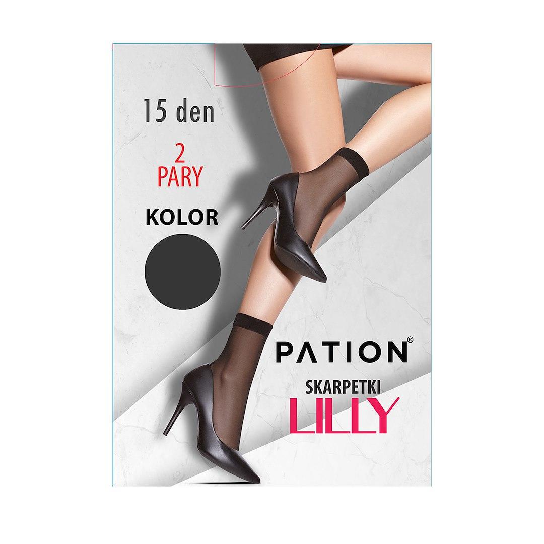 PATION SKARPETKI RAJSTOPOWE 15 DEN 2-PAK LILLY GRAFIT 738304
