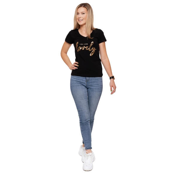 MORAJ T-SHIRT DAMSKI Z CEKINAMI BD2600-005