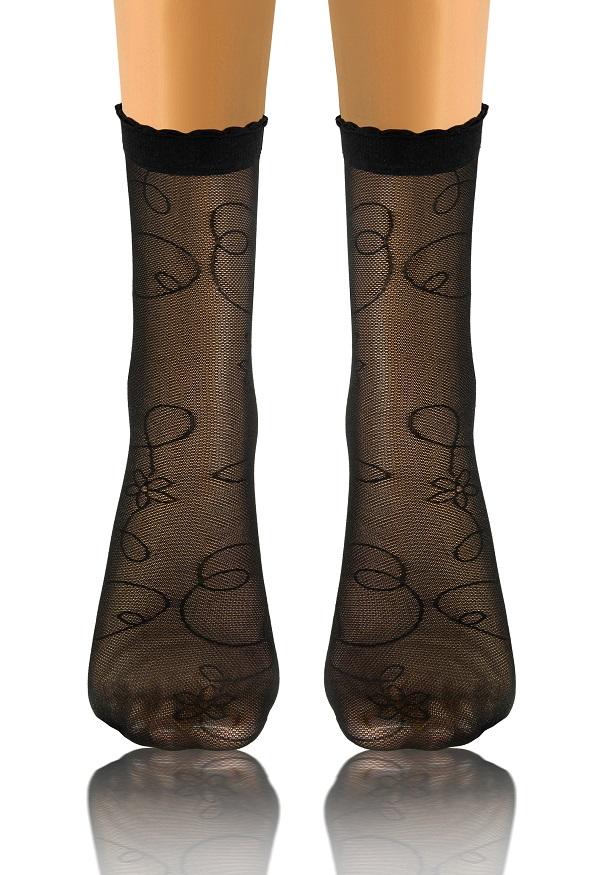 SESTO-SENSO SKARPETKI SK SOCKS PRZEZROCZYSTE Z WZORKIEM