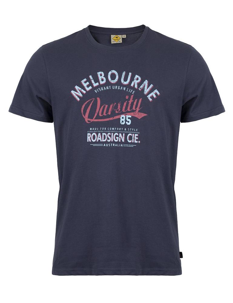 RAJ-POL ROADSIGN THEME 2 MĘSKI T-SHIRT MELBOURNE, GRANATOWY 19-007581-5, 19-007581-2, 19-007581-1, 19-007581-3, 19-007581-4