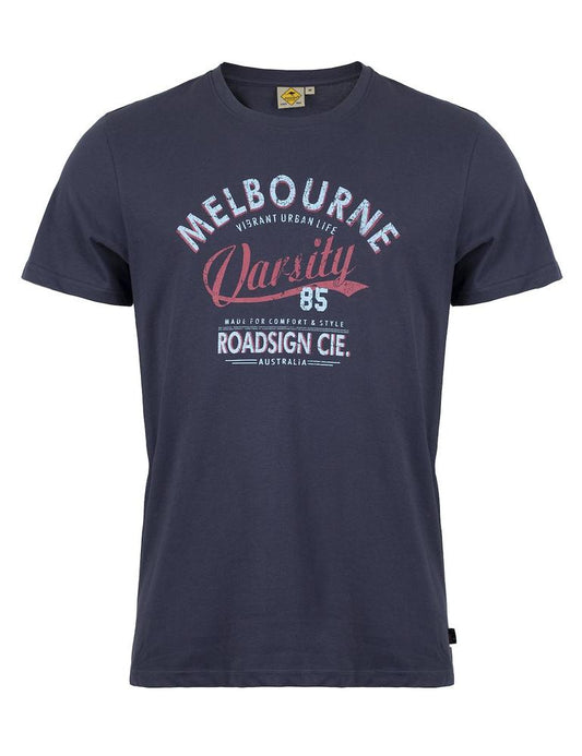 RAJ-POL ROADSIGN THEME 2 MĘSKI T-SHIRT MELBOURNE, GRANATOWY 19-007581-5, 19-007581-2, 19-007581-1, 19-007581-3, 19-007581-4