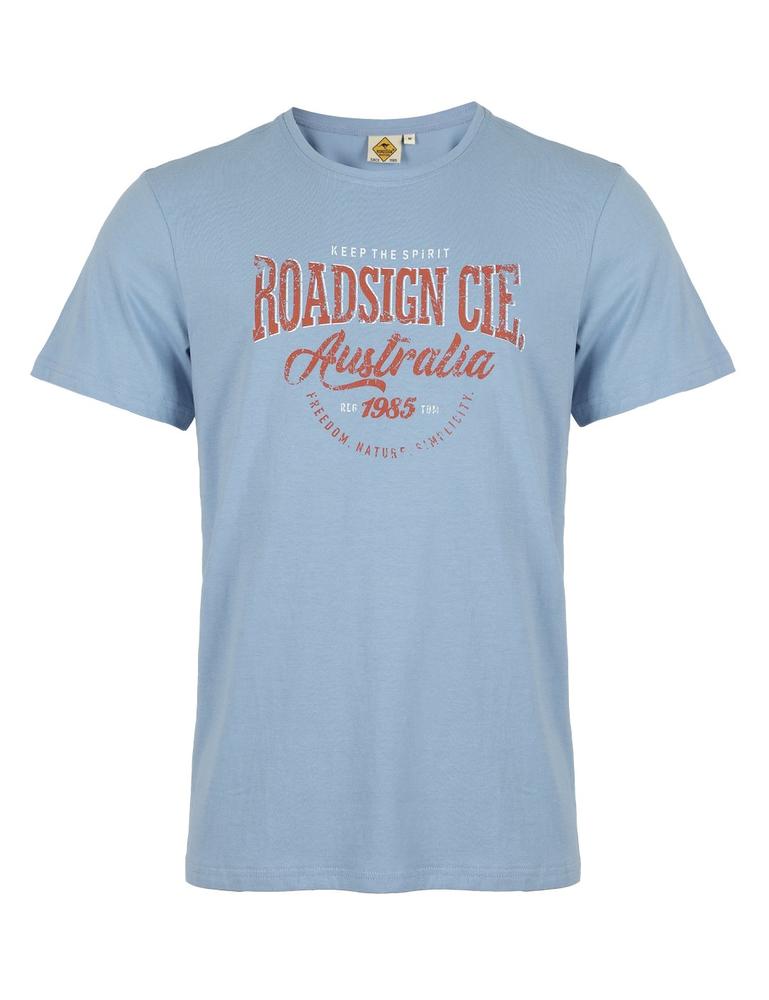 MĘSKI T-SHIRT ROADSIGN UNLIWITHED, NIEBIESKI 19-007556 N-3, 19-007556 N-4, 19-007556 N-5