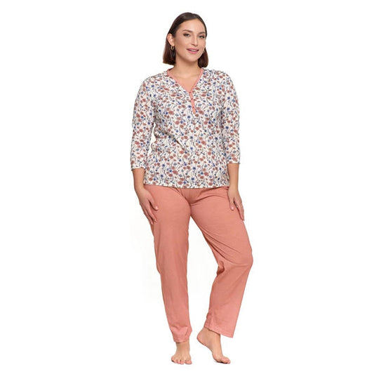 MORAJ PIŻAMA DAMSKA Z 3/4 RĘKAWEM PLUS SIZE PDD4900-024 S/S 2025