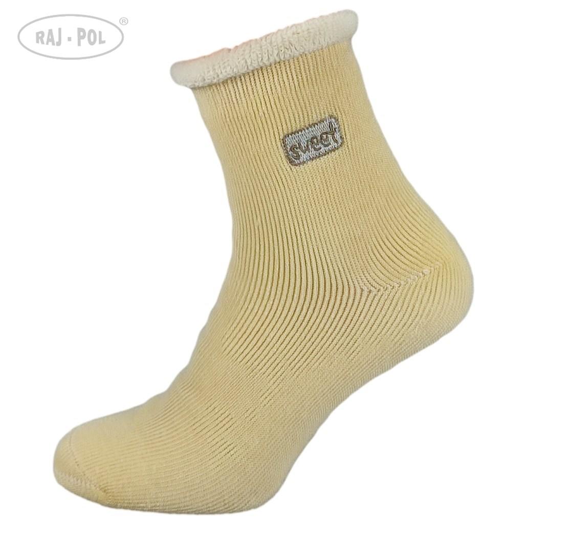 RAJ-POL SKARPETA COSY FROTKA HAFT ŻÓŁTE 736164, 736171