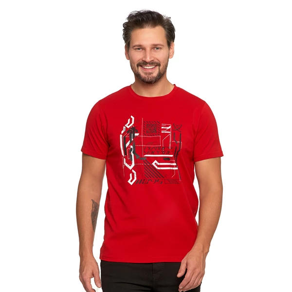 MORAJ KOSZULKA MĘSKA T-SHIRT Z NOWOCZESNYM NADRUKIEM OTS1500-107
