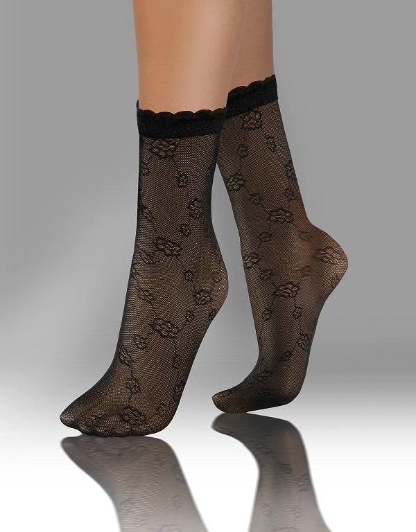 SESTO-SENSO SKARPETKI SK SOCKS PRZEZROCZYSTE Z WZORKIEM