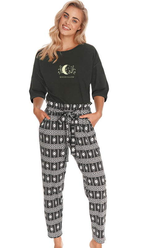 TARO PIŻAMA DAMSKA DŁUGA CHANEL S-XL