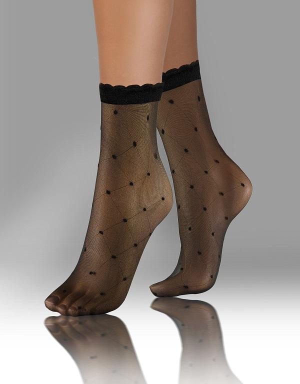 SESTO-SENSO SKARPETKI SK SOCKS PRZEZROCZYSTE Z WZORKIEM