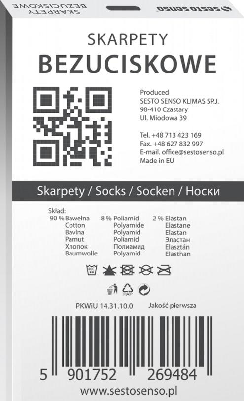 SESTO-SENSO SKARPETY GARNITUR BEZUCISKOWE P1040