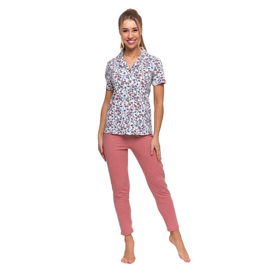 MORAJ PIŻAMA DAMSKA ROZPINANA KRÓTKI RĘKAW PLUS SIZE PDD5400-006