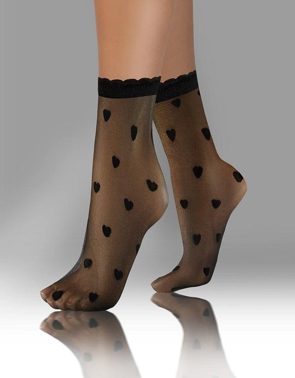 SESTO-SENSO SKARPETKI SK SOCKS PRZEZROCZYSTE Z WZORKIEM