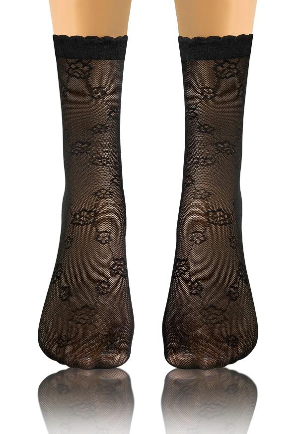 SESTO-SENSO SKARPETKI SK SOCKS PRZEZROCZYSTE Z WZORKIEM