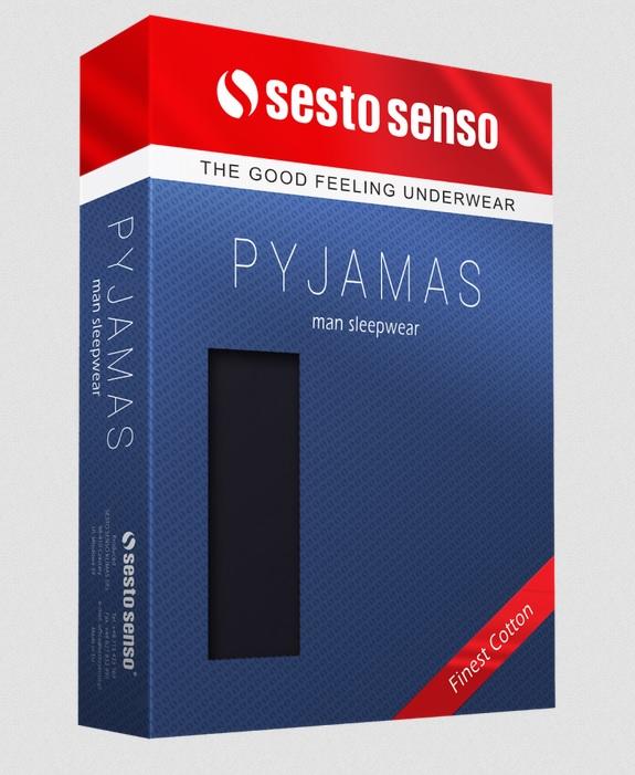 SESTO-SENSO PIŻAMA MĘSKA DŁUGI RĘKAW PASKI WZ02 P1087