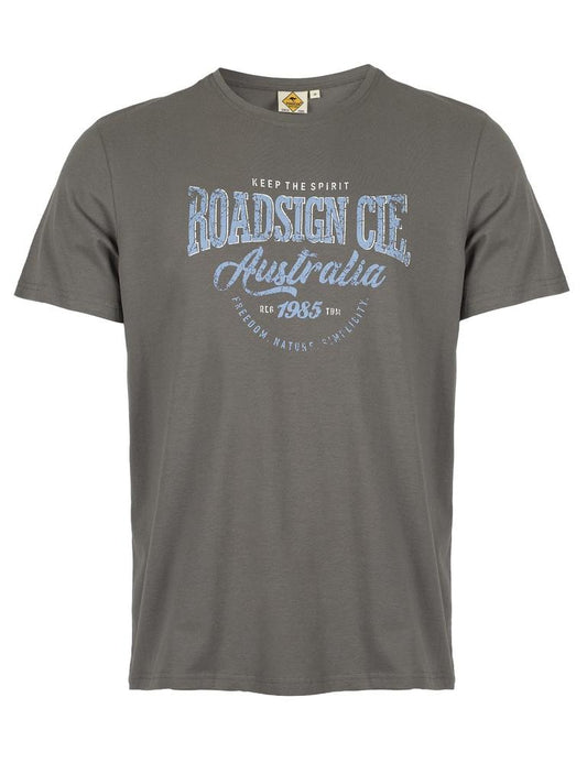 MĘSKI T-SHIRT ROADSIGN UNLIWITHED, ANTRACYT 19-007556 A-3, 19-007556 A-4, 19-007556 A-5