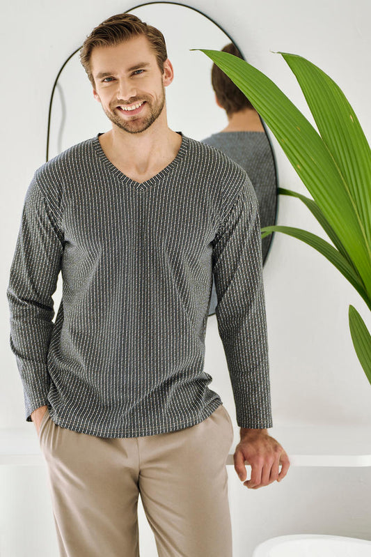 TARO 3482 PIŻAMA MĘSKA DŁUGA LUCA 3XL-4XL -KOLEKCJA AW 25/26