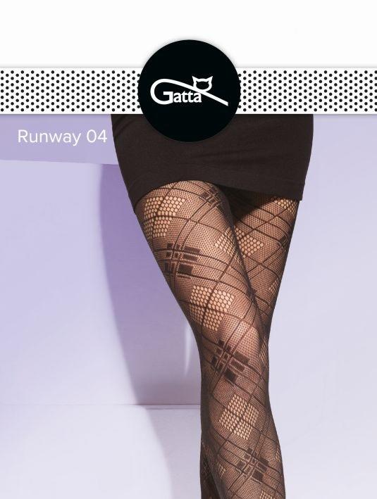 GATTA RUNWAY - RAJSTOPY DAMSKIE WZORZYSTE TYPU FISHNET 000.55V