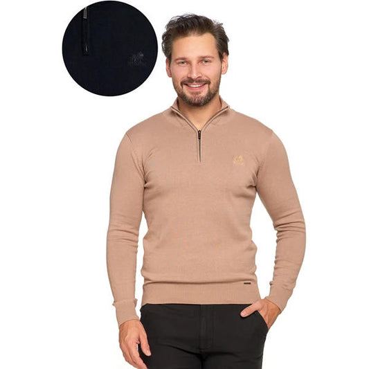 MORAJ MĘSKI SWETER ZE STÓJKĄ I ZAMKIEM OMS4300-002