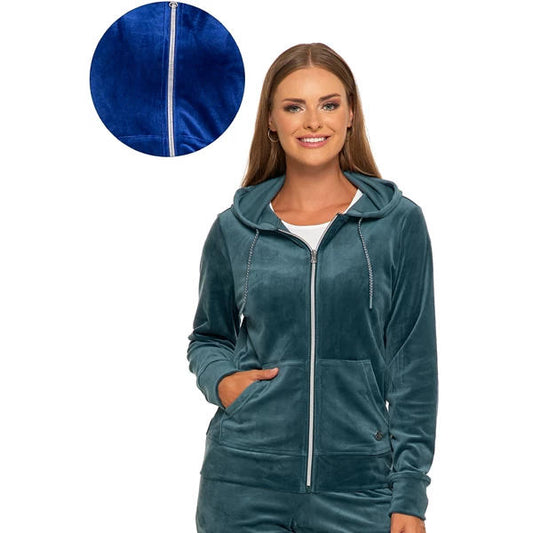 MORAJ WELUROWA BLUZA DAMSKA ROZPINANA Z KAPTUREM OBD3500-002