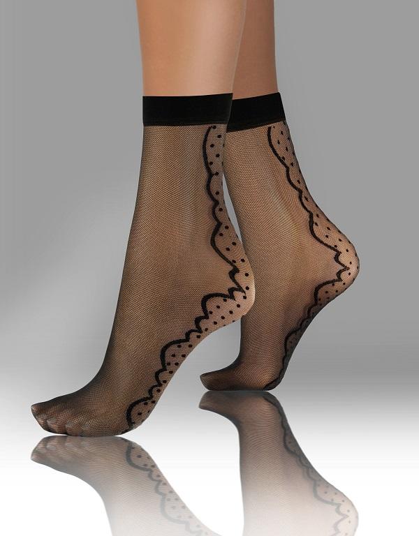 SESTO-SENSO SKARPETKI SK SOCKS PRZEZROCZYSTE Z WZORKIEM
