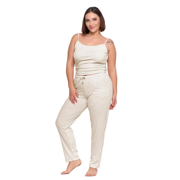MORAJ PIŻAMA DAMSKA NA RAMIĄCZKACH PRĄŻKOWANA DZIANINA PLUS SIZE PDD4400-011 S/S 2025