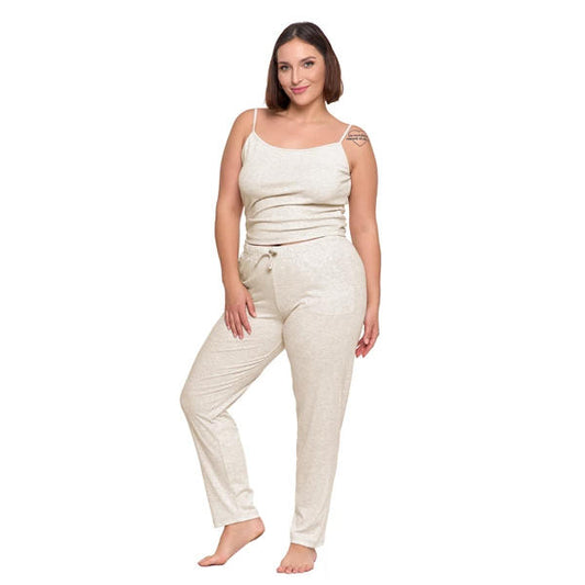 MORAJ PIŻAMA DAMSKA NA RAMIĄCZKACH PRĄŻKOWANA DZIANINA PLUS SIZE PDD4400-011 S/S 2025