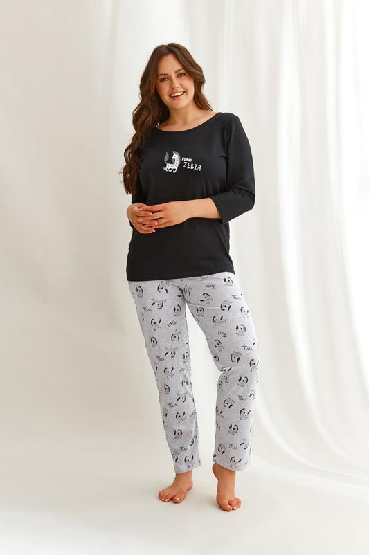 TARO 2610 PIŻAMA DAMSKA DŁUGA VESTA 2XL-3XL AW2021
