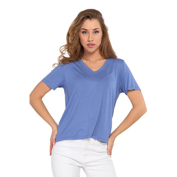 MORAJ T-SHIRT DAMSKI Z NADRUKIEM Z WISKOZY BD1800-008