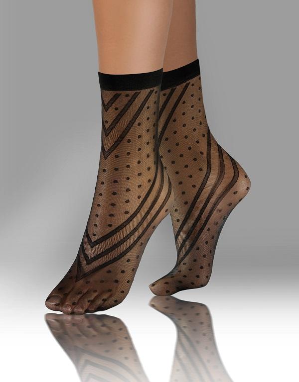 SESTO-SENSO SKARPETKI SK SOCKS PRZEZROCZYSTE Z WZORKIEM