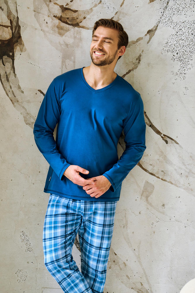 TARO 3477 PIŻAMA MĘSKA DŁUGA MARK 5XL-6XL -KOLEKCJA AW 25/26