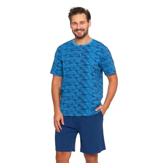 MORAJ MĘSKA PIŻAMA KRÓTKA PLUS SIZE Z NADRUKIEM PDM3400-007 S/S 2025