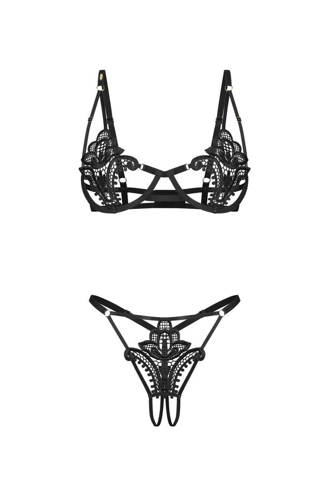 OBSESSIVE LUISE SUBLIM BLACK KOMPLET 2-CZ OTWARTY