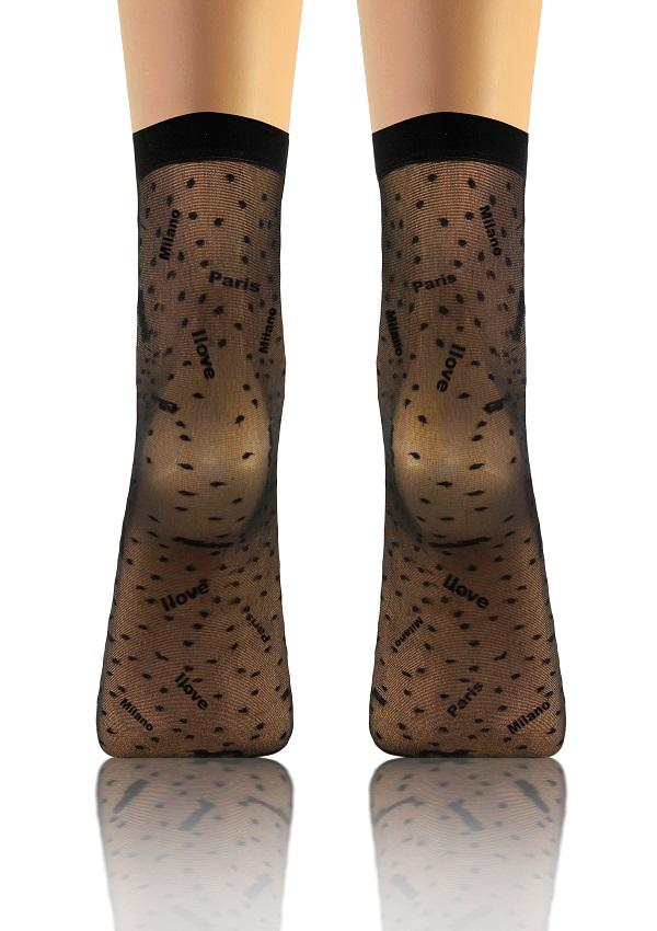 SESTO-SENSO SKARPETKI SK SOCKS PRZEZROCZYSTE Z WZORKIEM