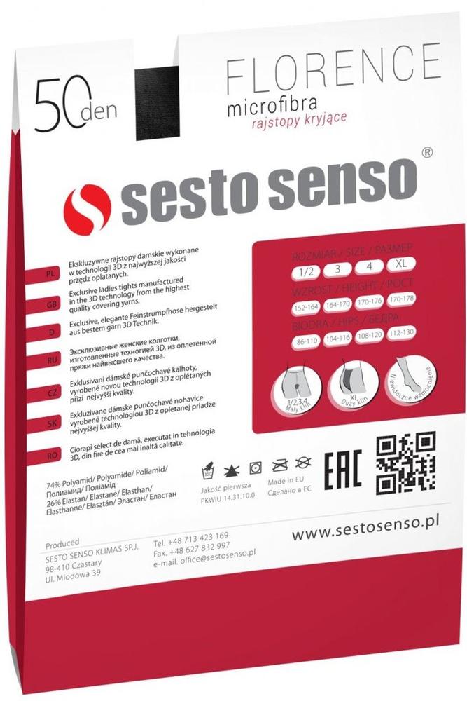 SESTO-SENSO RAJSTOPY FLORENCE 50 DEN ANTYCELLULITOWE 3D MICROFIBRA