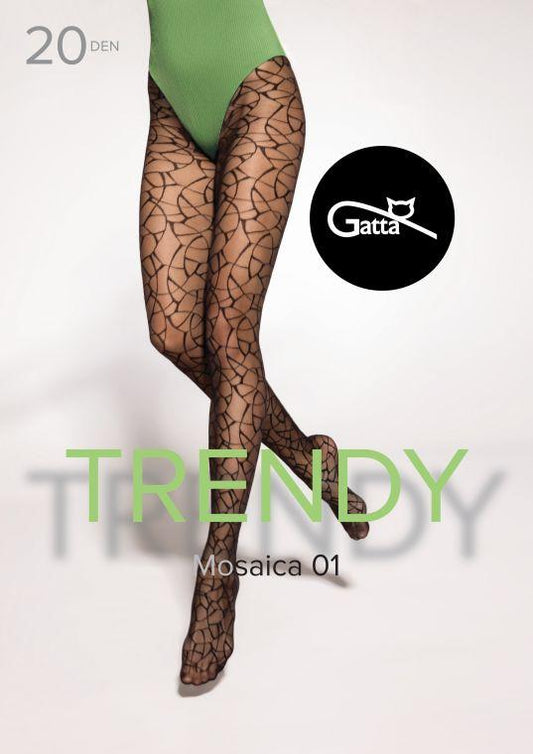 GATTA MOSAICA 01, 02, 03 - RAJSTOPY DAMSKIE WZORZYSTE 20 DEN 000.35Y - TRENDY 2024