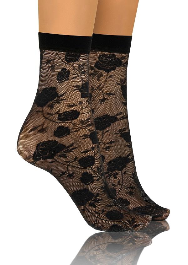 SESTO-SENSO SKARPETKI SK SOCKS PRZEZROCZYSTE Z WZORKIEM