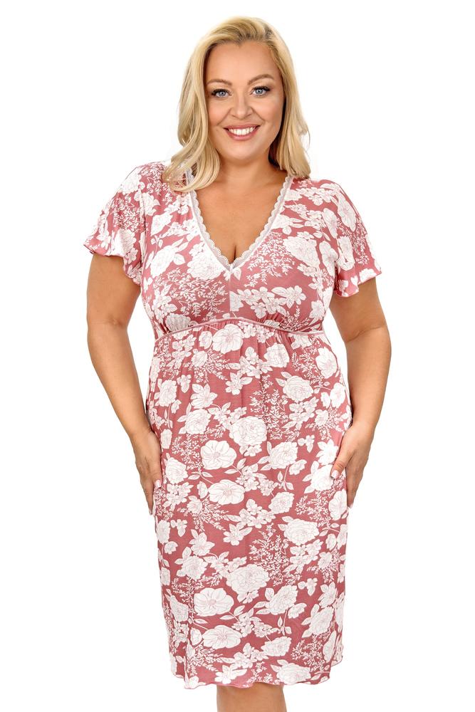 DONNA KOSZULA NOCNA W KWIATKI  - TINA PLUS SIZE