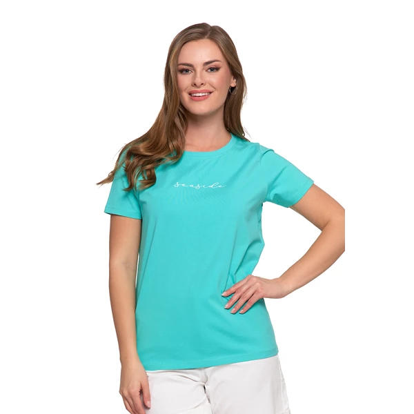 MORAJ T-SHIRT DAMSKI BAWEŁNIANY KLASYCZNY Z NAPISEM BD1500-019
