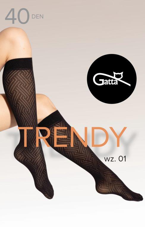 GATTA TRENDYLINE KNEE SOCKS 01, 02 - PODKOLANÓWKI DAMSKIE WZORZYSTE 40 DEN - 000.65Y - TRENDY 24/25