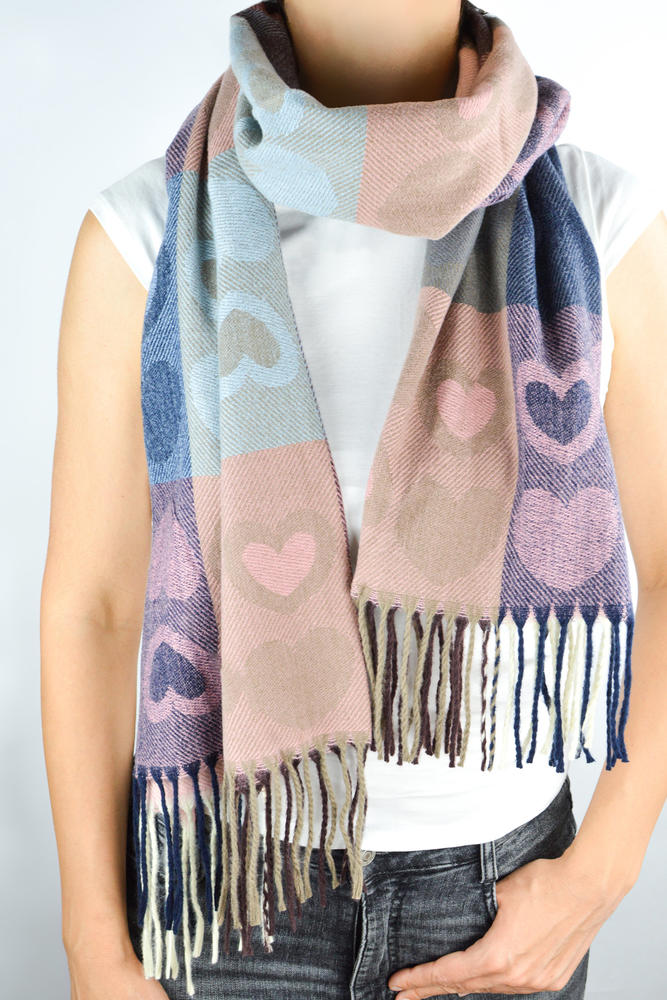 NOVITI SZALIK DAMSKI ZIMOWY SERCA CS007-W-01