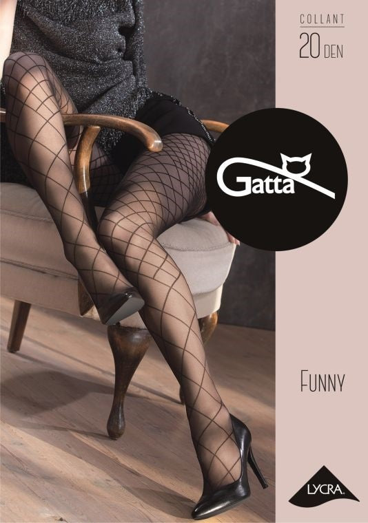FUNNY - RAJSTOPY DAMSKIE LYCRA  MAT 20 DEN (WZORY 03, 04, 05) - 000.429