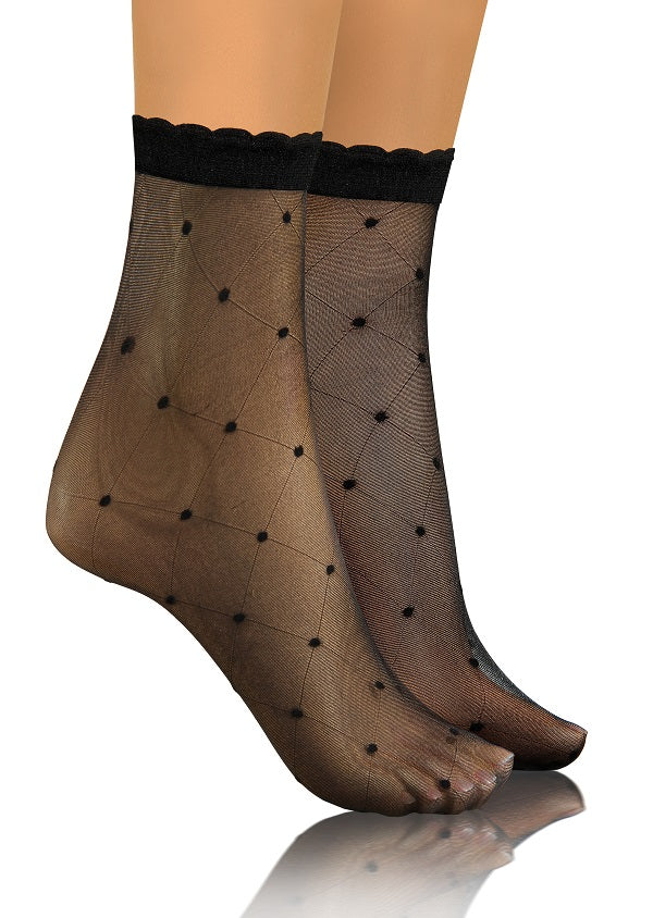 SKARPETKI SK SOCKS PRZEZROCZYSTE Z WZORKIEM