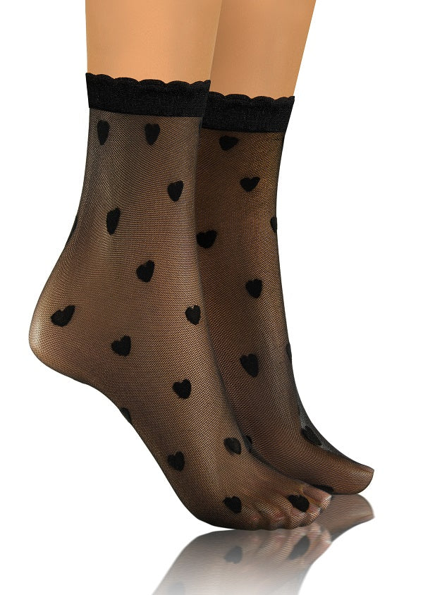 SKARPETKI SK SOCKS PRZEZROCZYSTE Z WZORKIEM