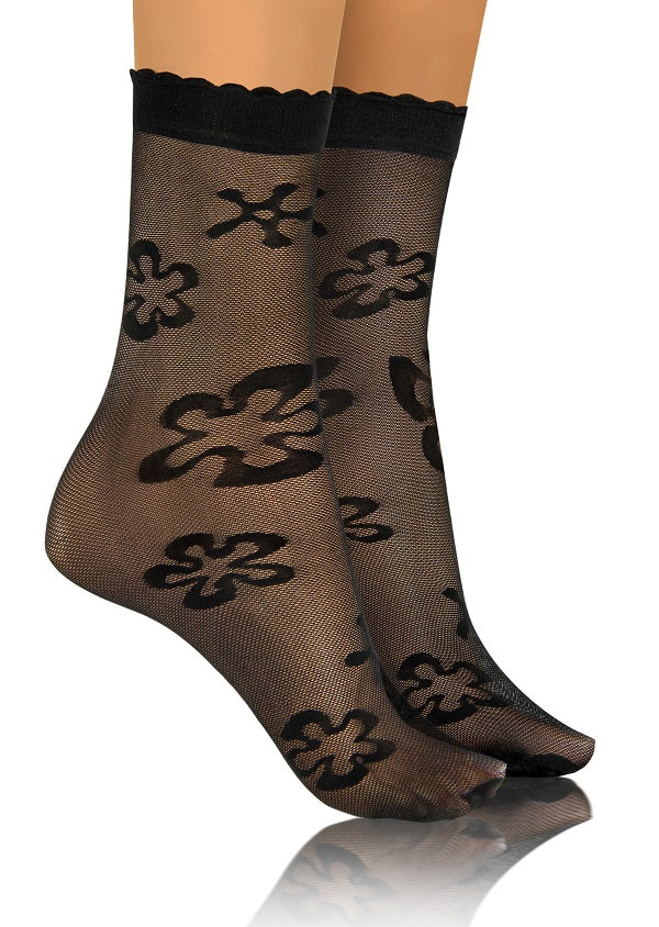 SKARPETKI SK SOCKS PRZEZROCZYSTE Z WZORKIEM